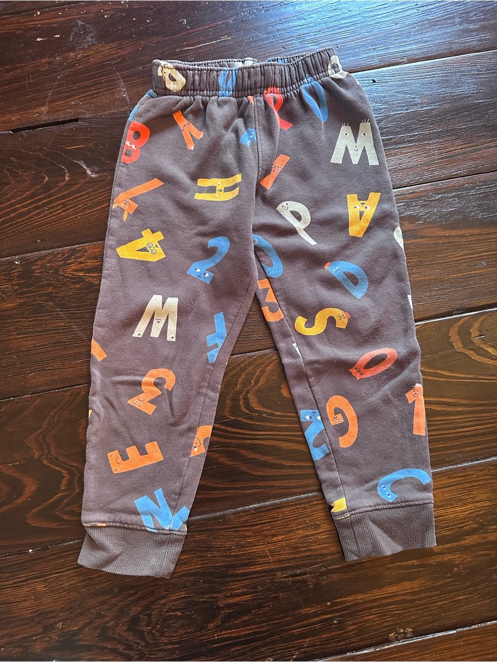 Cat & Jack Grey Joggers with Colorful Alphabet Print